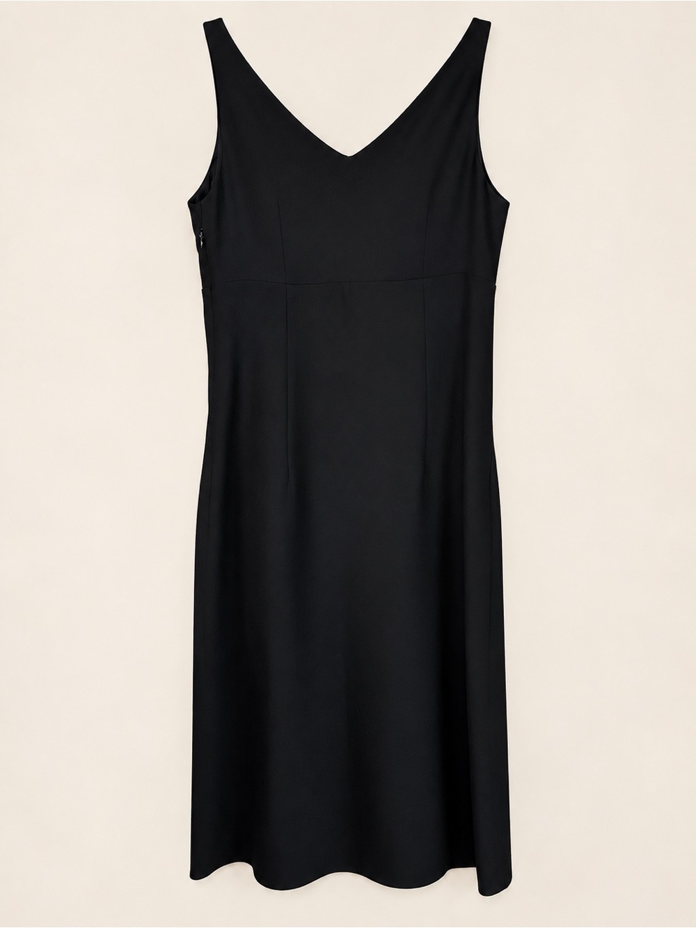 Banana Republic Black V-Neck Sleeveless Midi Sheath Dress Size 0
